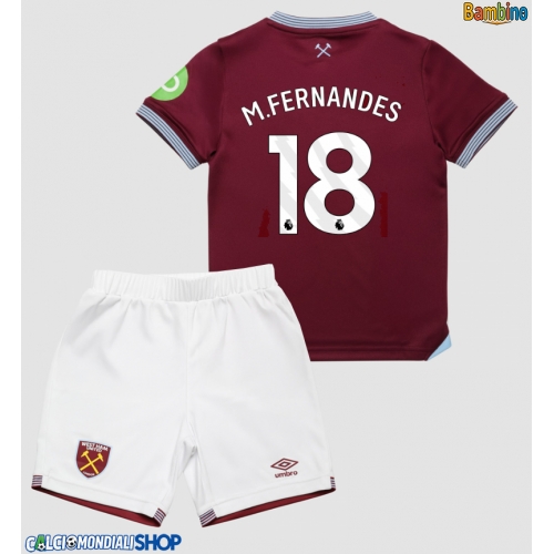 Maglie da calcio West Ham United Mateus Fernandes #18 Prima Maglia Bambino 2025-26 Manica Corta + Pantaloni corti)
